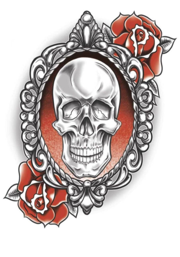 Tinsley Transfers Temporary Tattoo - Goth (Skull & Roses)
