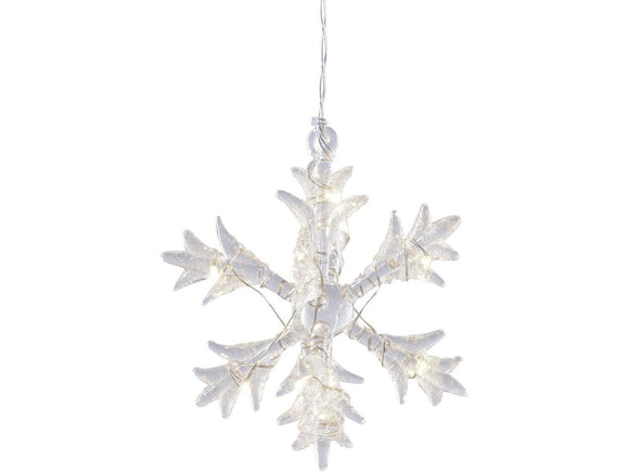 Libra LED Large Clear Hanging Snowflake