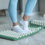 Salveo Acupressure Mat & Pillow Set Green inc Bag