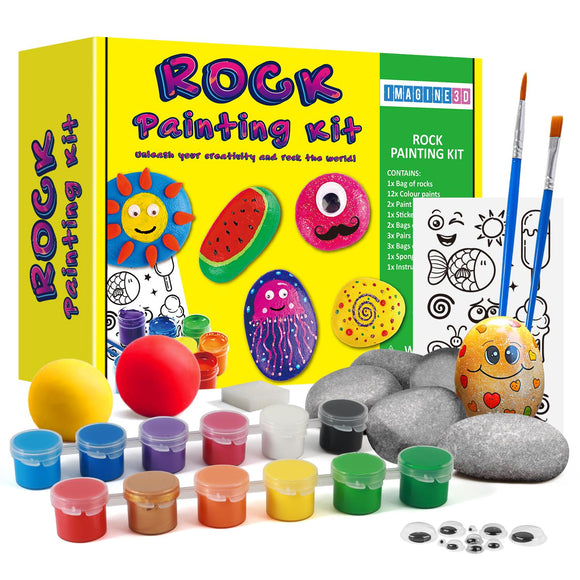 Imagine 3D Rock Painting Kit 12 Colours