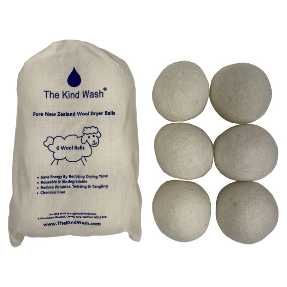 The Kind Wash Pure New Zealand Wool Dryer Balls 6-Pack