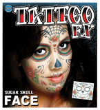 Tinsley Transfers Face Tattoos (Sugar Skull Face)