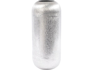 Libra Brushed Silver Decorative Aluminium Vase Small