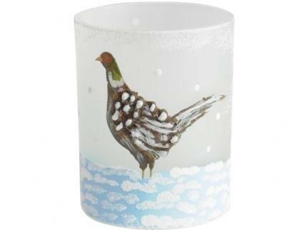 Libra Winter Scene with Pheasant Candle Holder