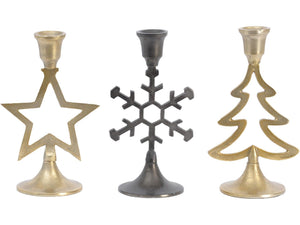 Libra Set Of 3 Christmas Candleholders