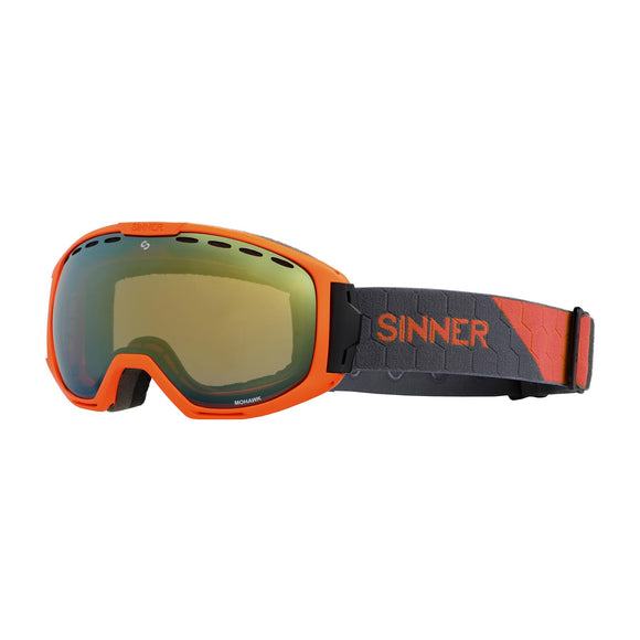 Sinner Mohawk Ski Goggles Matte Orange With Orange Mirrored Lens Adult Unisex
