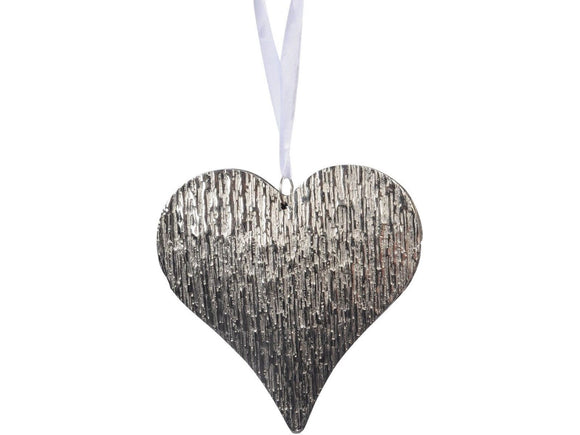 Libra Fusion Hammered Silver Small Hanging Heart