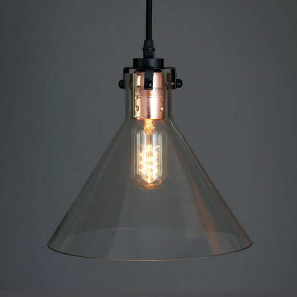 Amber Bright Vintage Pendant Hanging Light Minimalist Design (No Bulb)