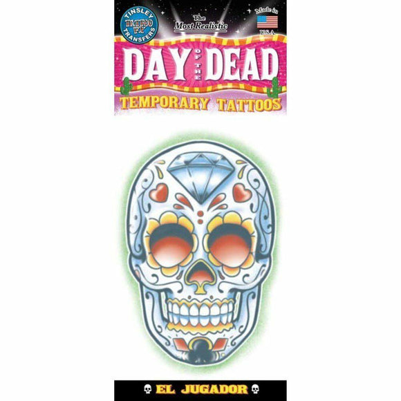 Tinsley Transfers Temporary Tattoo - Day Of The Dead (El Jugador)